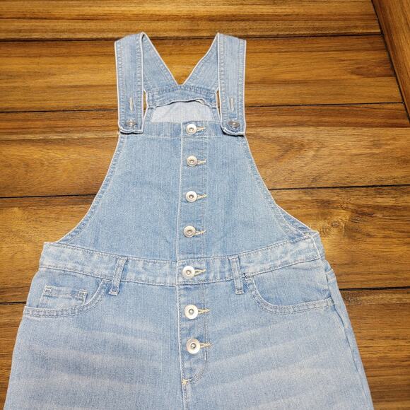 Children's Place Girls Denim Jeans Overalls w/ Button Front - Size 10 - Picture 2 of 6